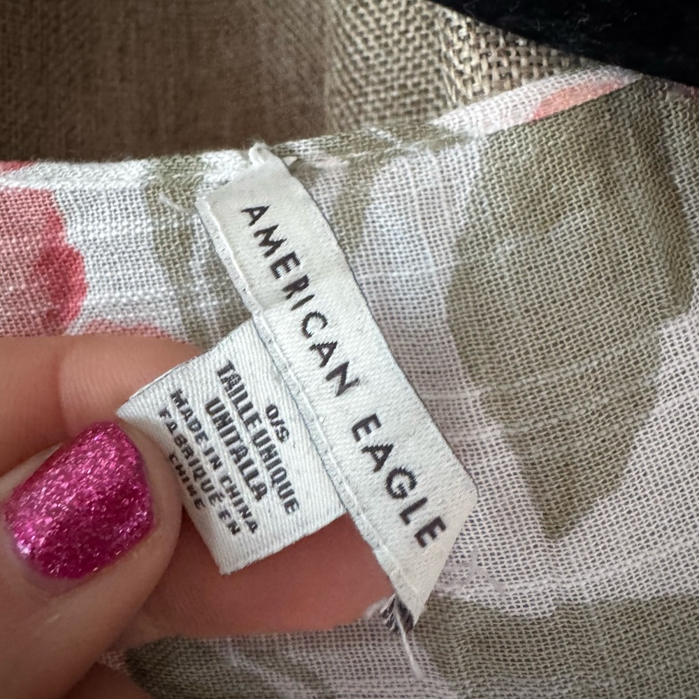 American Eagle Outfitters Floral Shawl - Pink and Olive - Picture 9 of 9